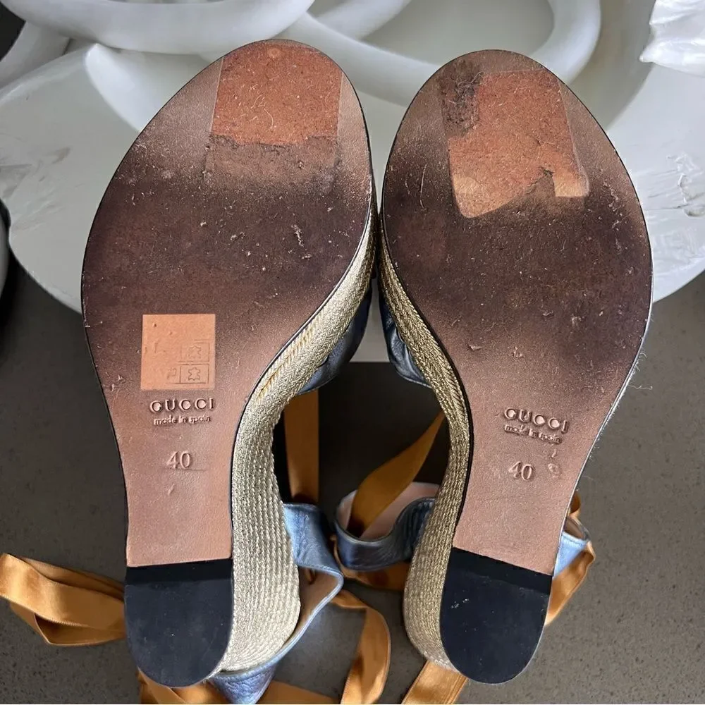 GUCCI Lilibeth leather espadrilles Size 40